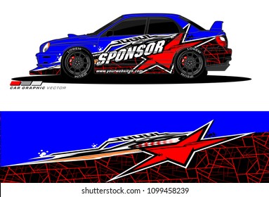 Rally car vector Livery. abstract lines for vehicle wrap and vinyl designs