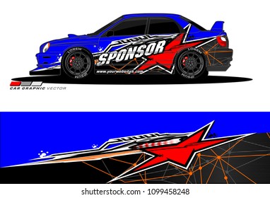 Rally car vector Livery. abstract lines for vehicle wrap and vinyl designs