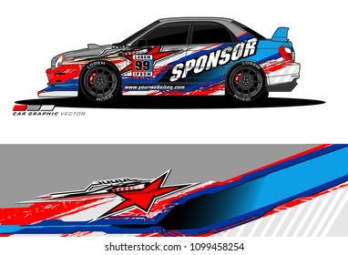 Rally car vector Livery. abstract lines for vehicle wrap and vinyl designs