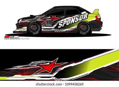 Rally car vector Livery. abstract lines for vehicle wrap and vinyl designs