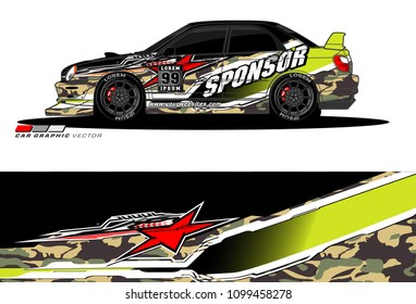 Rally car vector Livery. abstract lines for vehicle wrap and vinyl designs