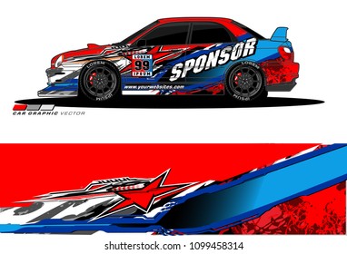 Rally car vector Livery. abstract lines for vehicle wrap and vinyl designs