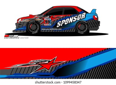 Rally car vector Livery. abstract lines for vehicle wrap and vinyl designs
