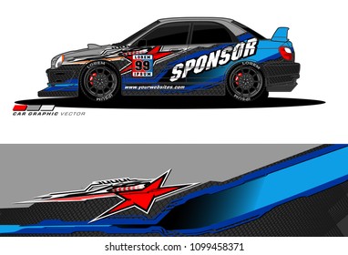 Rally car vector Livery. abstract lines for vehicle wrap and vinyl designs
