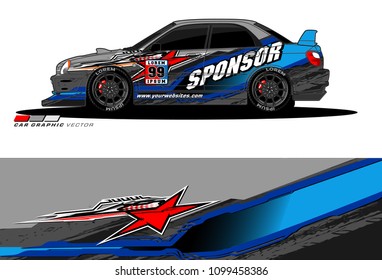 Rally car vector Livery. abstract lines for vehicle wrap and vinyl designs