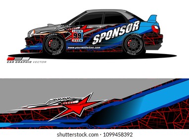 Rally car vector Livery. abstract lines for vehicle wrap and vinyl designs