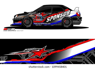 Rally car vector Livery. abstract lines for vehicle wrap and vinyl designs