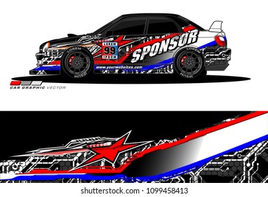 Rally car vector Livery. abstract lines for vehicle wrap and vinyl designs