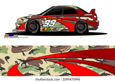 Rally car vector Livery. abstract lines for vehicle wrap designs