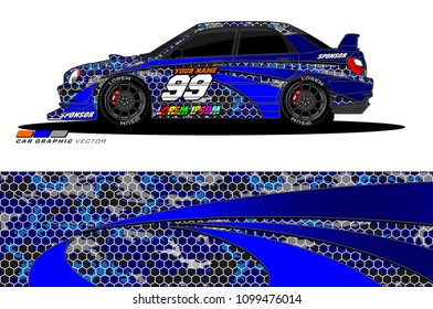 Rally car vector Livery. abstract lines for vehicle wrap designs