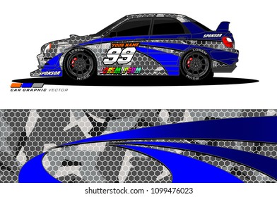 Rally car vector Livery. abstract lines for vehicle wrap designs