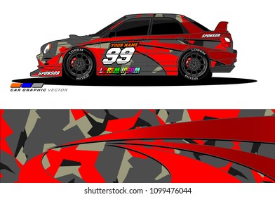 Rally car vector Livery. abstract lines for vehicle wrap designs