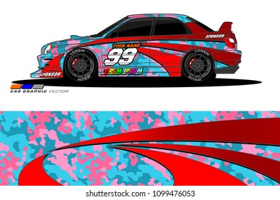 Rally car vector Livery. abstract lines for vehicle wrap designs