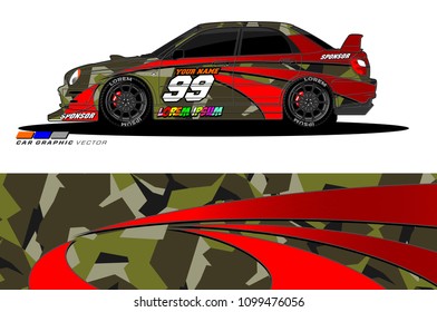 Rally car vector Livery. abstract lines for vehicle wrap designs
