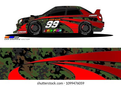 Rally car vector Livery. abstract lines for vehicle wrap designs