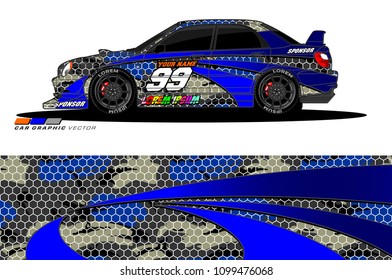 Rally car vector Livery. abstract lines for vehicle wrap designs