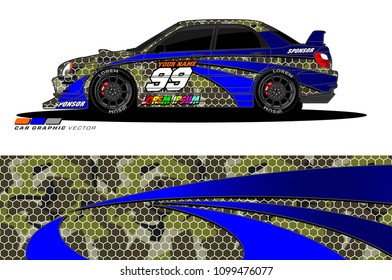 Rally car vector Livery. abstract lines for vehicle wrap designs
