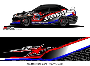 Rally car vector Livery. abstract lines for vehicle wrap designs