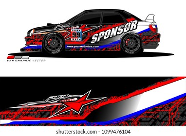 Rally car vector Livery. abstract lines for vehicle wrap designs