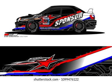 Rally car vector Livery. abstract lines for vehicle wrap designs