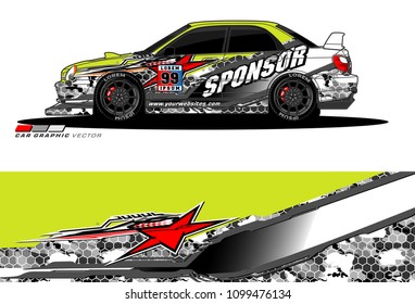 Rally car vector Livery. abstract lines for vehicle wrap designs
