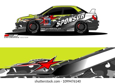 Rally car vector Livery. abstract lines for vehicle wrap designs