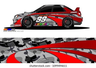 Rally car vector Livery. abstract lines for vehicle wrap designs
