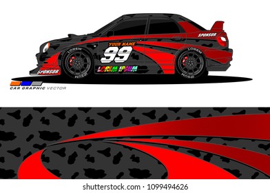 Rally car vector Livery. abstract lines for vehicle wrap designs
