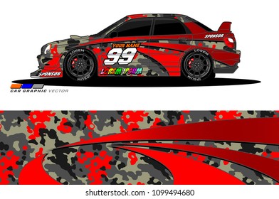 Rally car vector Livery. abstract lines for vehicle wrap designs
