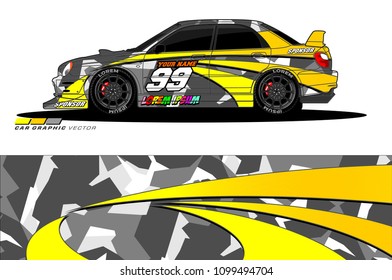 Rally car vector Livery. abstract lines for vehicle wrap designs
