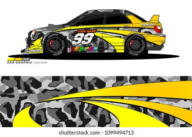 Rally car vector Livery. abstract lines for vehicle wrap designs

