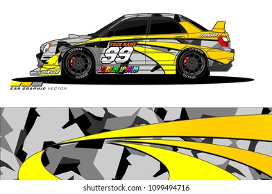 Rally car vector Livery. abstract lines for vehicle wrap designs
