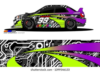 Rally car vector Livery. abstract lines for vehicle wrap designs