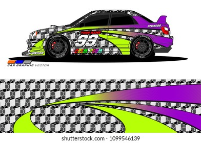 Rally car vector Livery. abstract lines for vehicle wrap designs