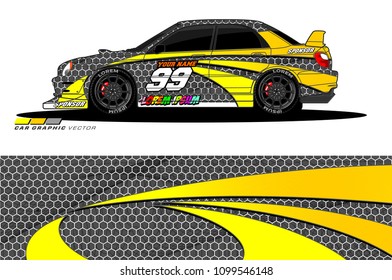 Rally car vector Livery. abstract lines for vehicle wrap designs