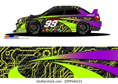 Rally car vector Livery. abstract lines for vehicle wrap designs