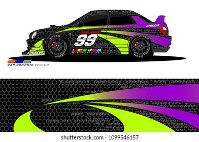 Rally car vector Livery. abstract lines for vehicle wrap designs