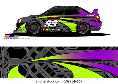 Rally car vector Livery. abstract lines for vehicle wrap designs