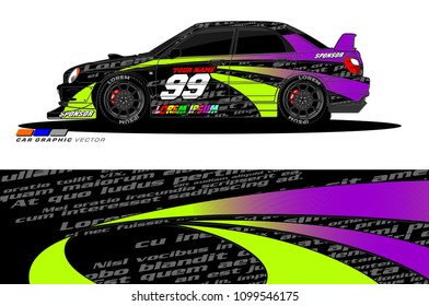 Rally car vector Livery. abstract lines for vehicle wrap designs