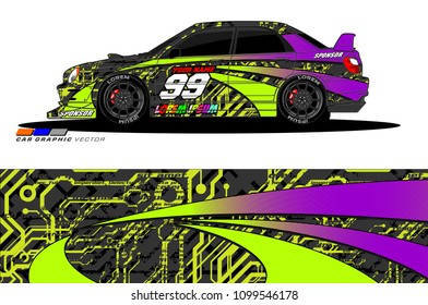 Rally car vector Livery. abstract lines for vehicle wrap designs