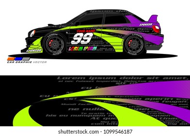 Rally car vector Livery. abstract lines for vehicle wrap designs