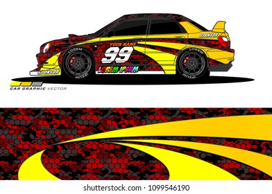 Rally car vector Livery. abstract lines for vehicle wrap designs