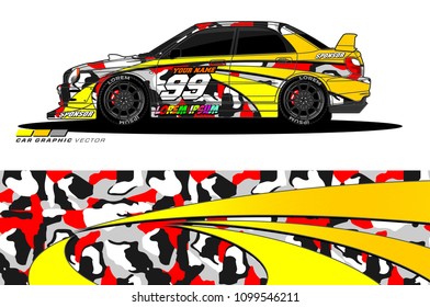Rally car vector Livery. abstract lines for vehicle wrap designs