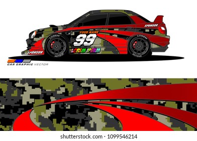Rally car vector Livery. abstract lines for vehicle wrap designs