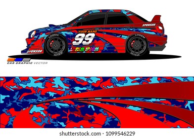 Rally car vector Livery. abstract lines for vehicle wrap designs