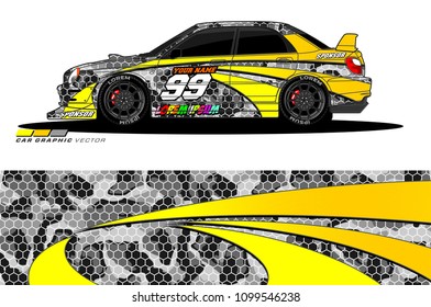 Rally car vector Livery. abstract lines for vehicle wrap designs