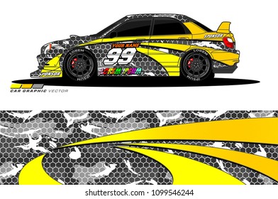 Rally car vector Livery. abstract lines for vehicle wrap designs