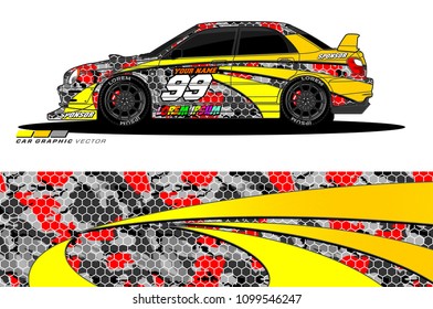 Rally car vector Livery. abstract lines for vehicle wrap designs