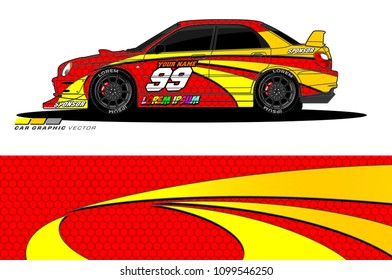 Rally car vector Livery. abstract lines for vehicle wrap designs
