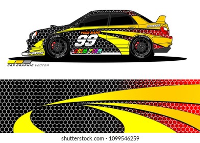 Rally car vector Livery. abstract lines for vehicle wrap designs